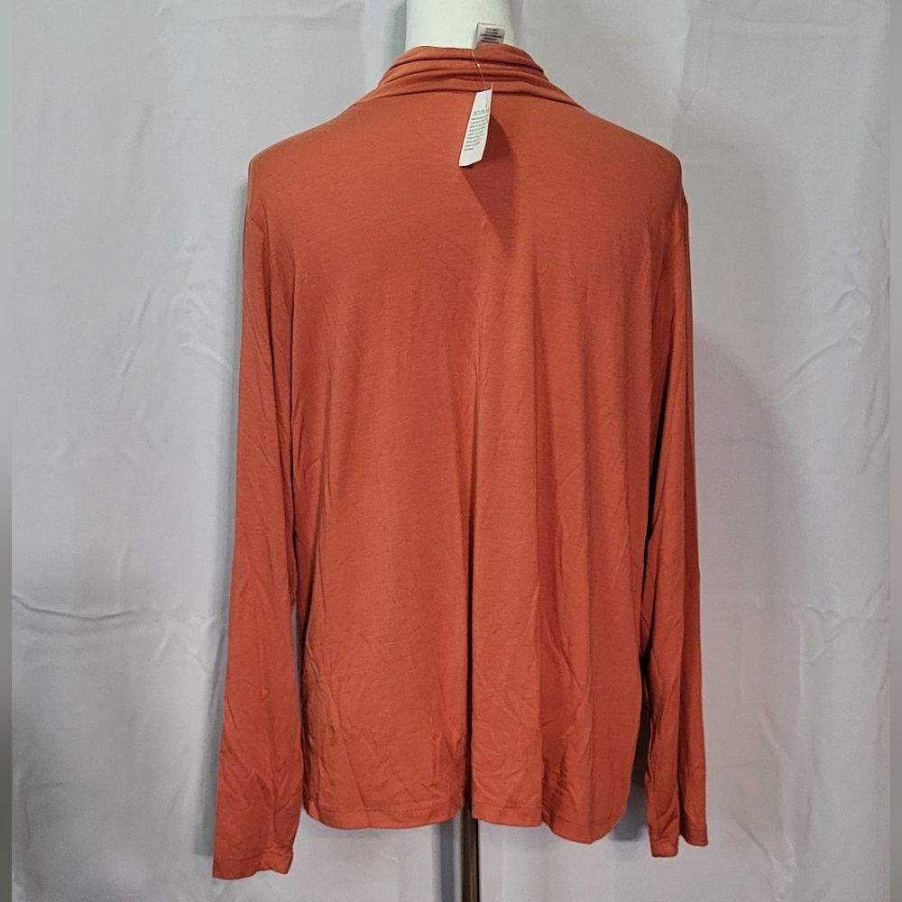 Jillian Nicole Women's NWT Orange Turtleneck Long Sleeve Top Size 1X - Picture 9 of 10